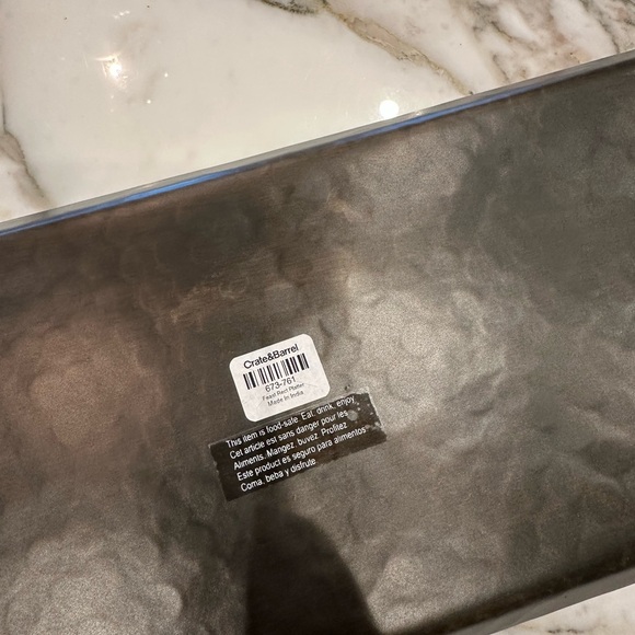 Crate&Barrel Black Hammered Tray - Picture 3 of 6